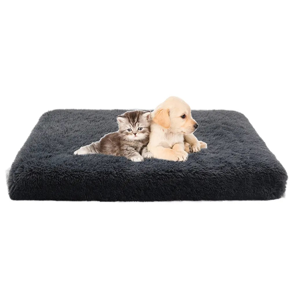 Furrverse Soft Plush Pet Bed, Washable Zippered Cushion, Large Dog Mattress, Cat Mat, 3D Foam, Non-Slip Mat