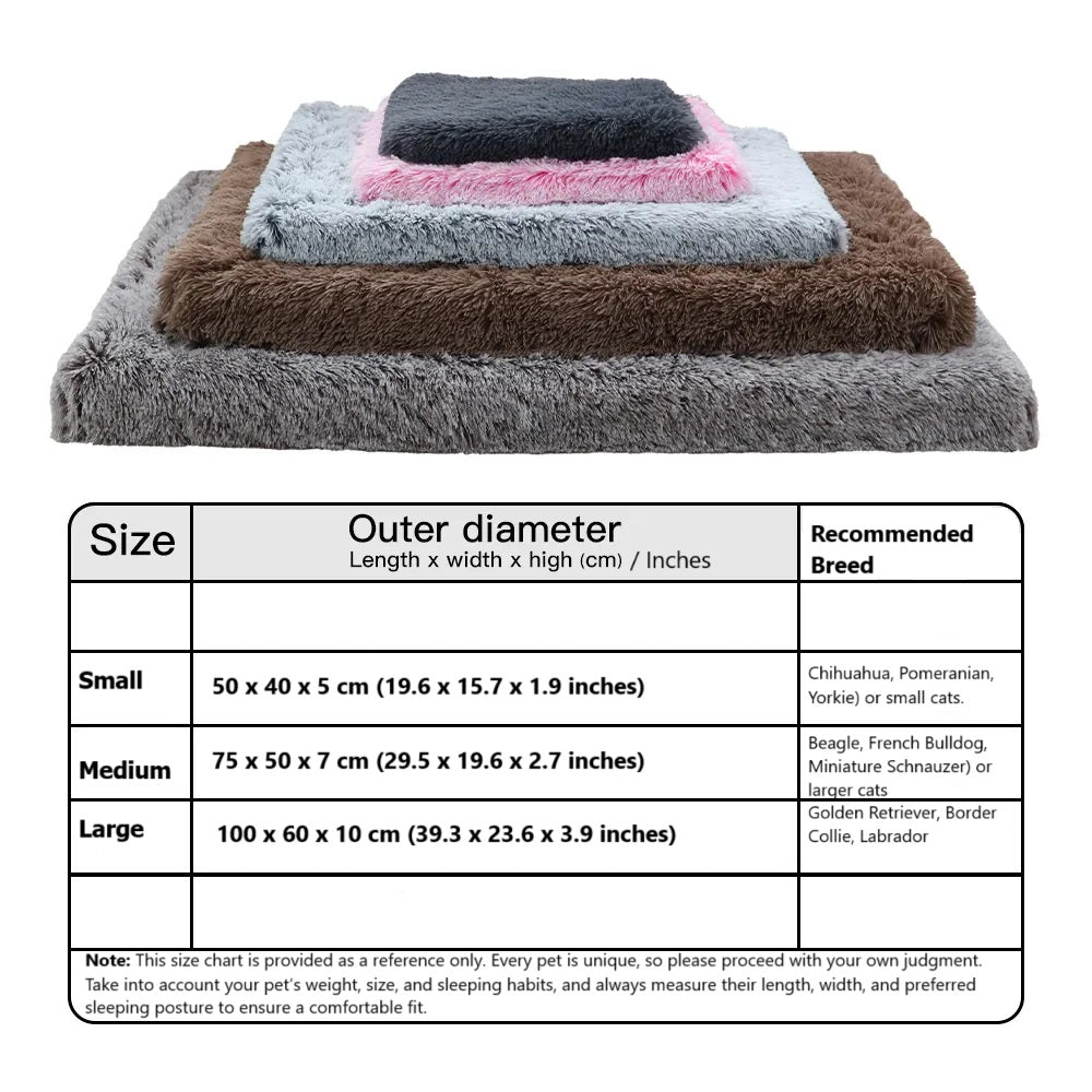 Furrverse Soft Plush Pet Bed, Washable Zippered Cushion, Large Dog Mattress, Cat Mat, 3D Foam, Non-Slip Mat