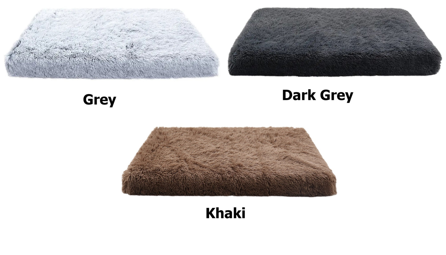 Furrverse Soft Plush Pet Bed, Washable Zippered Cushion, Large Dog Mattress, Cat Mat, 3D Foam, Non-Slip Mat